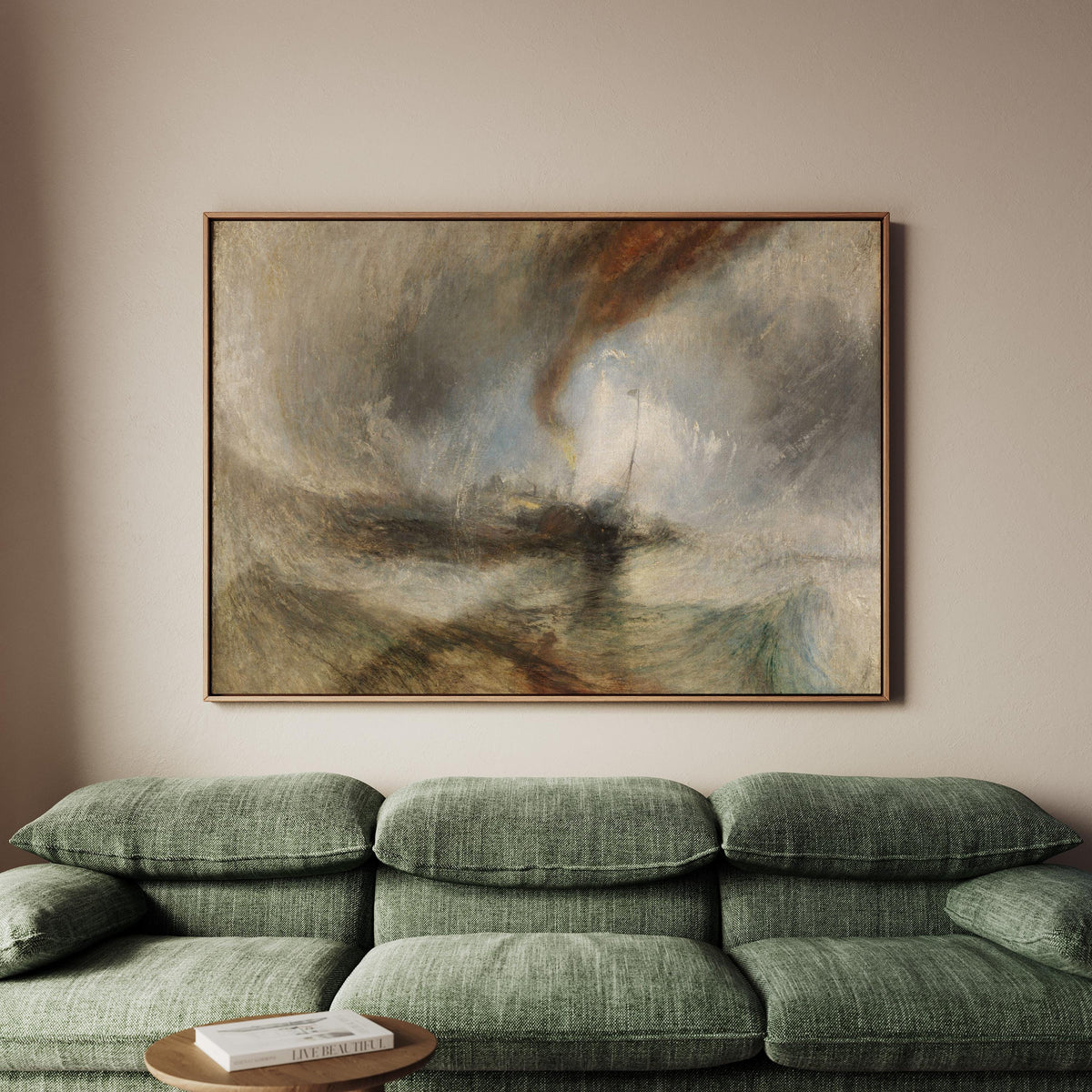 J.M.W. Turner Snow Storm - Steam-Boat off a Harbour's Mouth - Abstract Seascape Art - Framed Canvas Print - Nautical