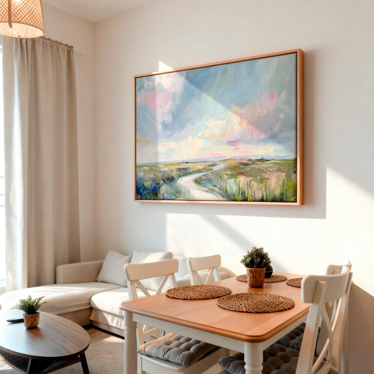 Art Lowcountry Painting Print, Marsh and Sky Landscape Decor, Coastal Grandmother Wall Art with Rich Brushstrokes and Pa