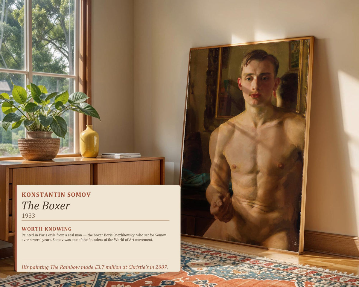 Konstantin Somov - The Boxer. Print on canvas, Sensual poster, Classic wall art, Living room wall art, Giclee canvas, Ca