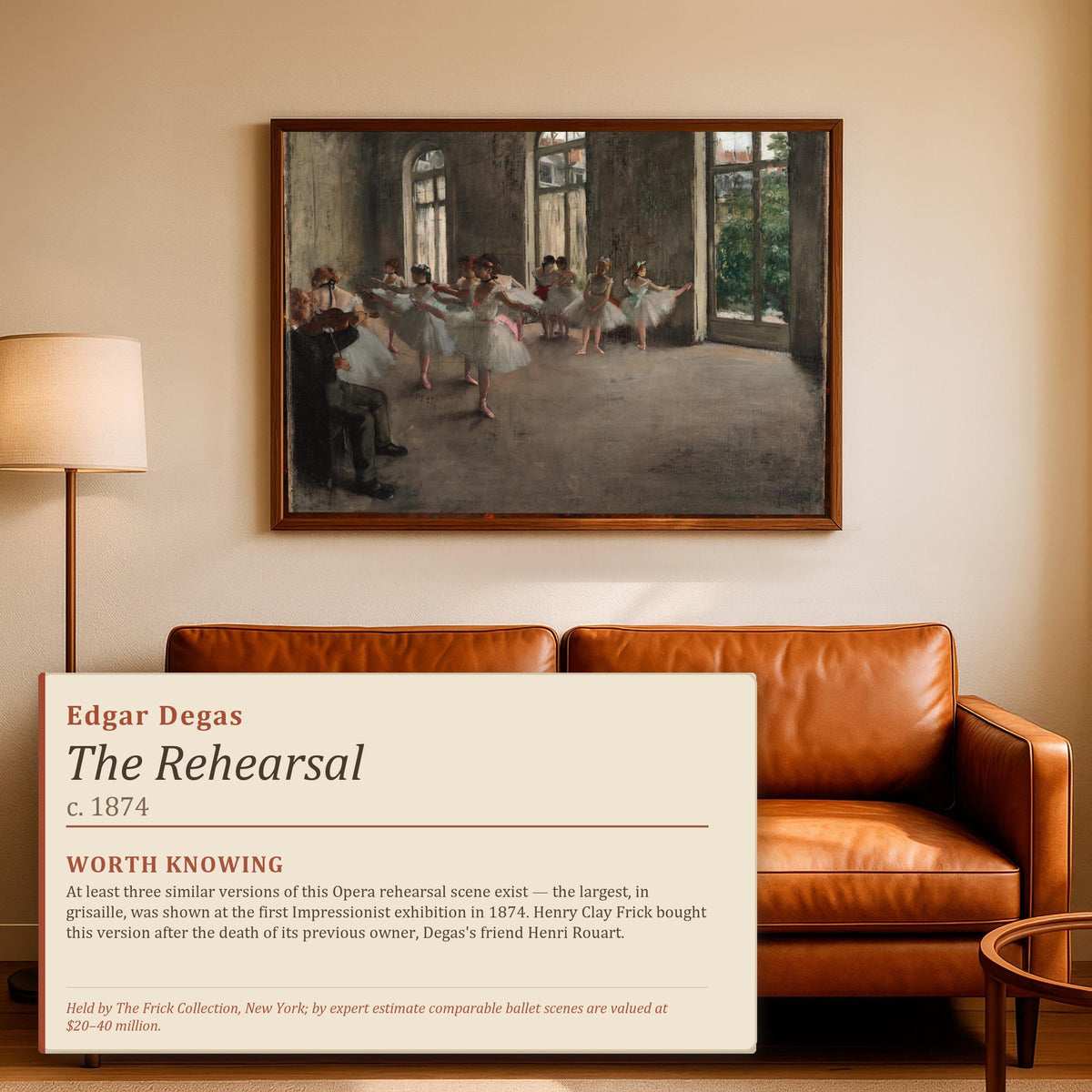 Edgar Degas, The Ballet Rehearsal - 1874 Impressionist Dance Print, Ballet Wall Art, French Vintage Poster, Elegant Deco