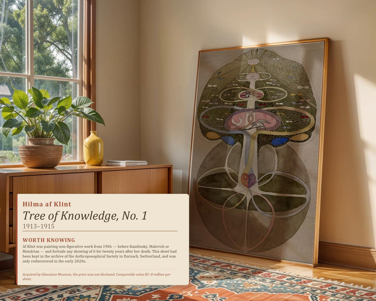 Hilma af Klint, Tree of Knowledge No. 1 - 1913–1915 Abstract Spiritual Print, Symbolic Wall Art, Botanical Mysticism Pos