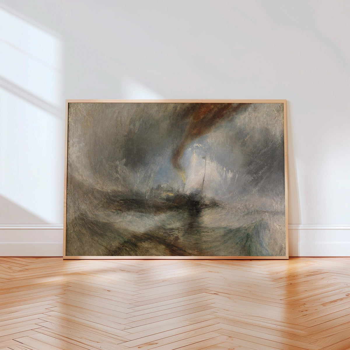 J.M.W. Turner Snow Storm - Steam-Boat off a Harbour's Mouth - Abstract Seascape Art - Framed Canvas Print - Nautical