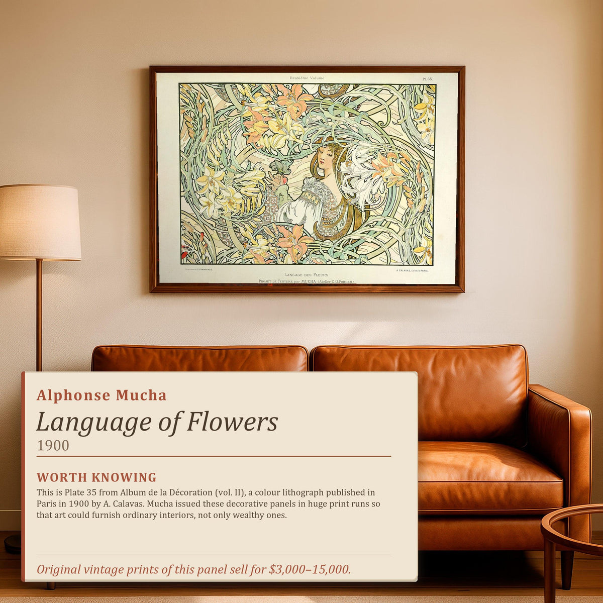 Alphonse Mucha - Language of Flowers. Art nouveau wall art, Magic woman art, Mucha poster print, Canvas painting, Kitche