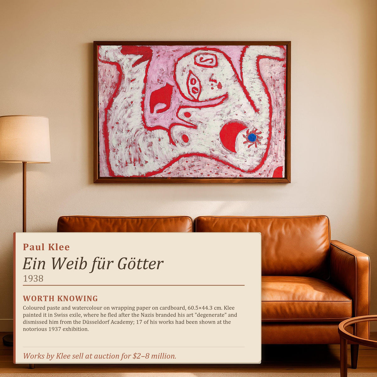 A Woman for Gods by Paul Klee (1938) – Surreal Abstract Portrait Print, Expressionist Giclee Canvas, Gallery Wrapped, Mo