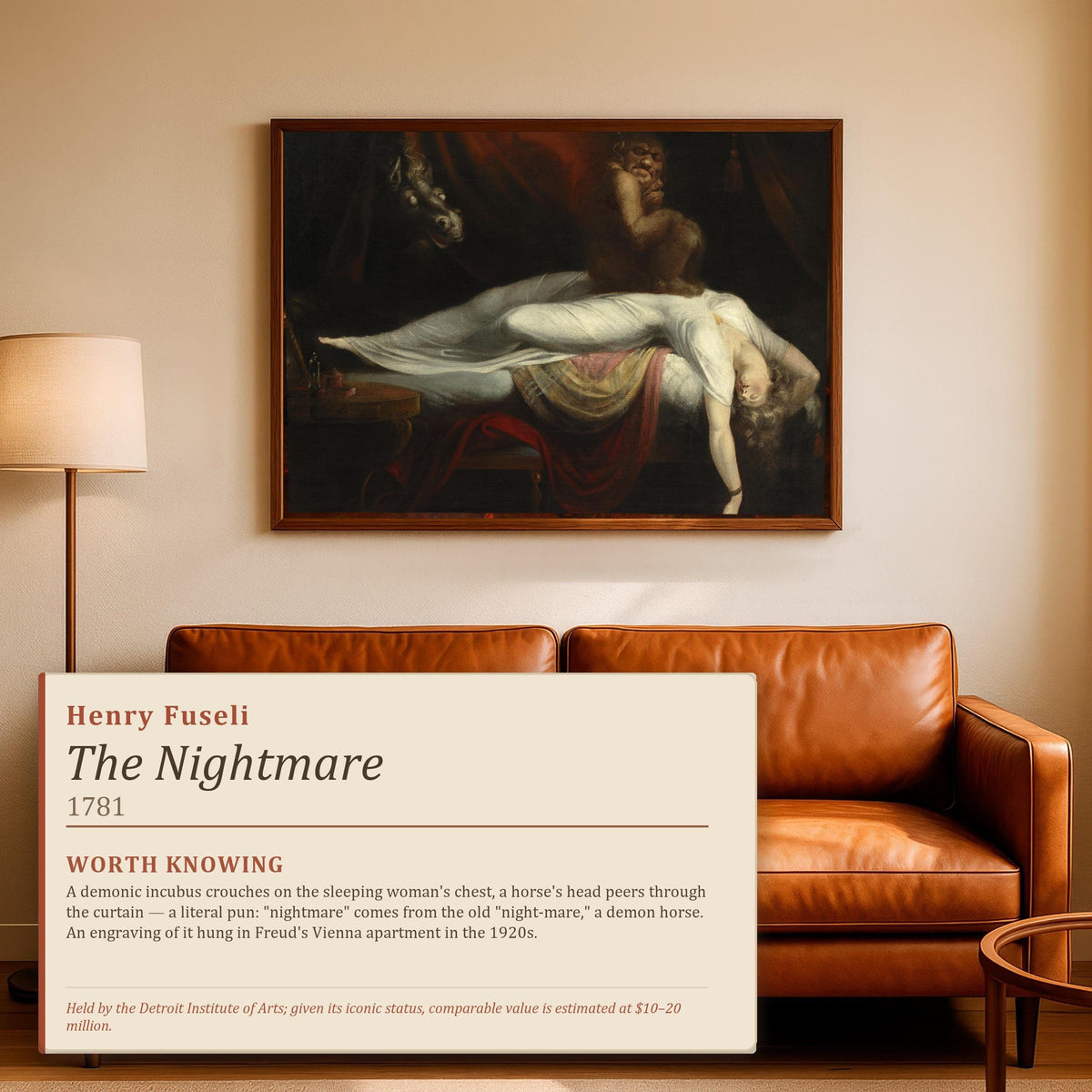 Henry Fuseli, The Nightmare - 1781 Gothic Horror Print, Romantic Nightmare Scene, Dark Surreal Wall Art, Classic Museum 