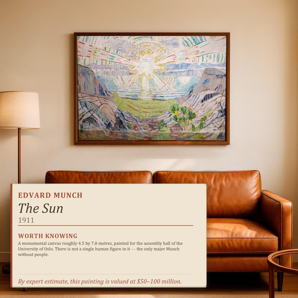 Edvard Munch, The Sun - Monumental 1911 Landscape Print, Modern Expressionist Wall Art, Radiant Sunrise Poster, Large Ca