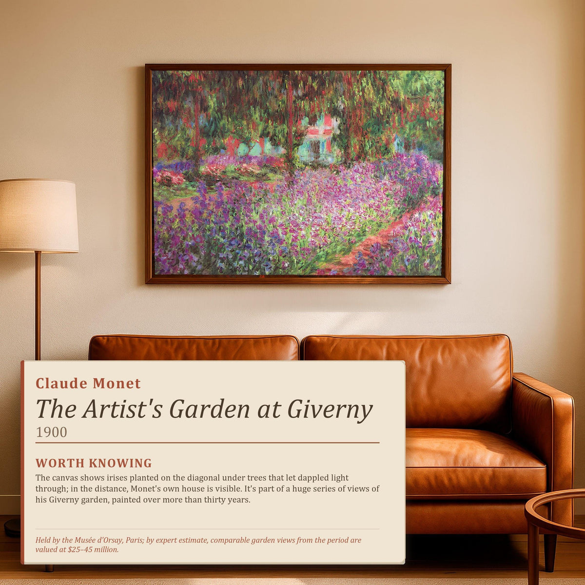 Claude Monet, The Artist’s Garden at Giverny - 1900 Impressionist Garden Print, Iris Wall Art, French Floral Poster, Ser