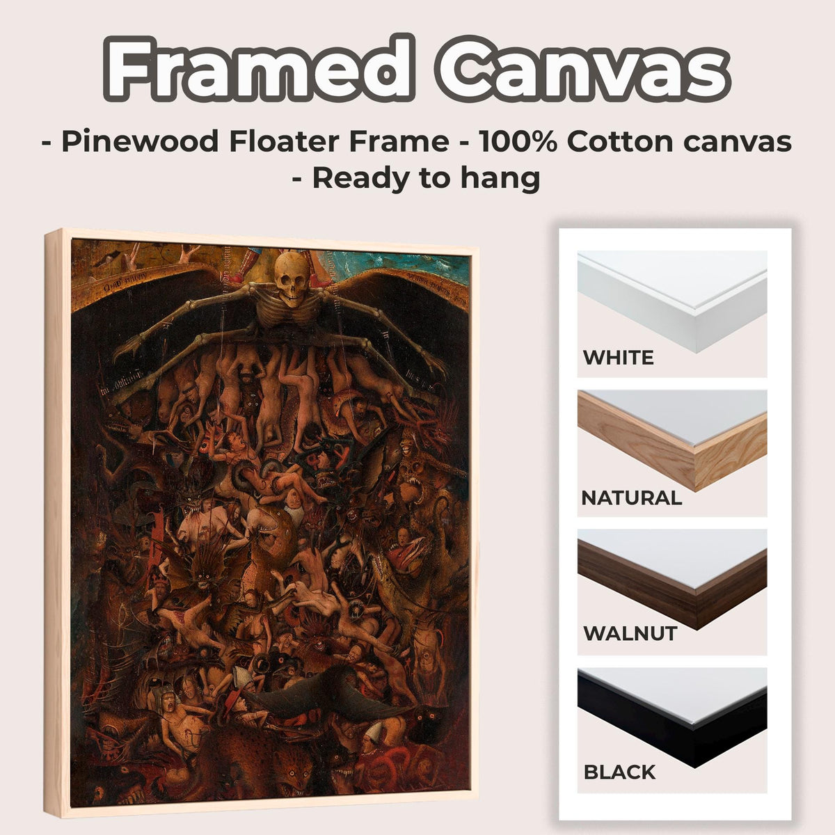 Jan van Eyck - Last Judgement. Dark wall art, Canvas painting, Gothic art print, Classic wall art, Vintage decor, Ready 