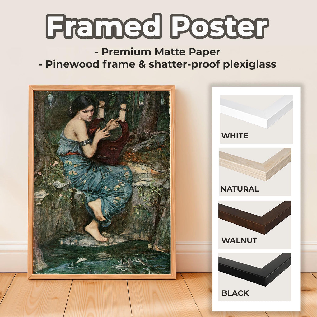 John William Waterhouse, The Charmer (1911) - Allegorical Romantic Figure, Pre-Raphaelite Style Print, Canvas Wall Art