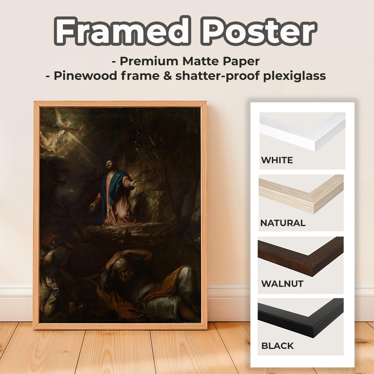 Titian - Agony in the Garden 1562 - Renaissance Biblical Canvas Print, Sacred Night Prayer Art, Classic Religious Wall A