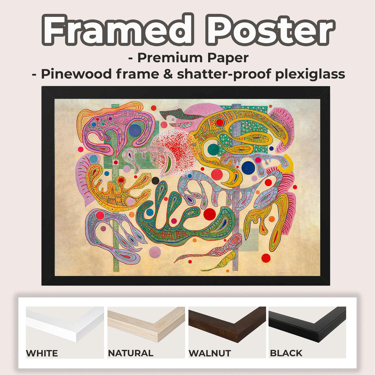 Wassily Kandinsky - Capricious Forms, Forms Capricieuses. Abstract wall art, Gallery wrapped, Large wall art, Abstract p