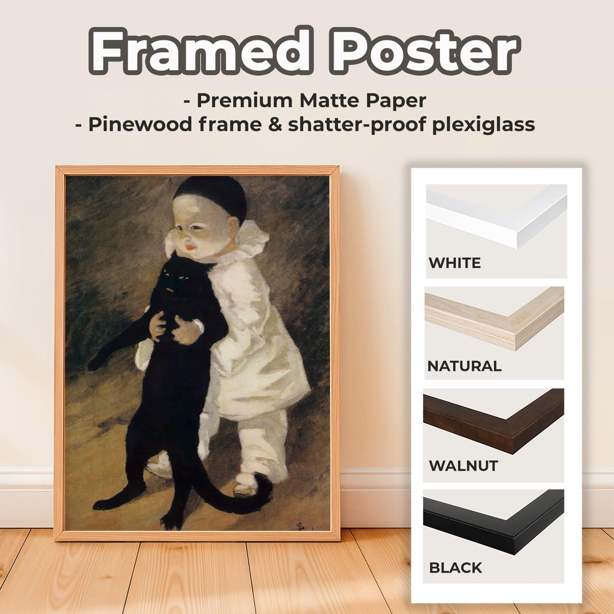 Théophile Steinlen, Pierrot and the Cat - art nouveau wall art, vintage French decor, whimsical cat print, classic home 