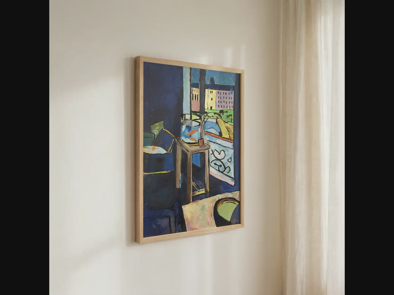 Henri Matisse, Interior With A Goldfish Bowl - 1914 Modern Interior Print, Blue Room Wall Art, Goldfish Poster, Fauvist 