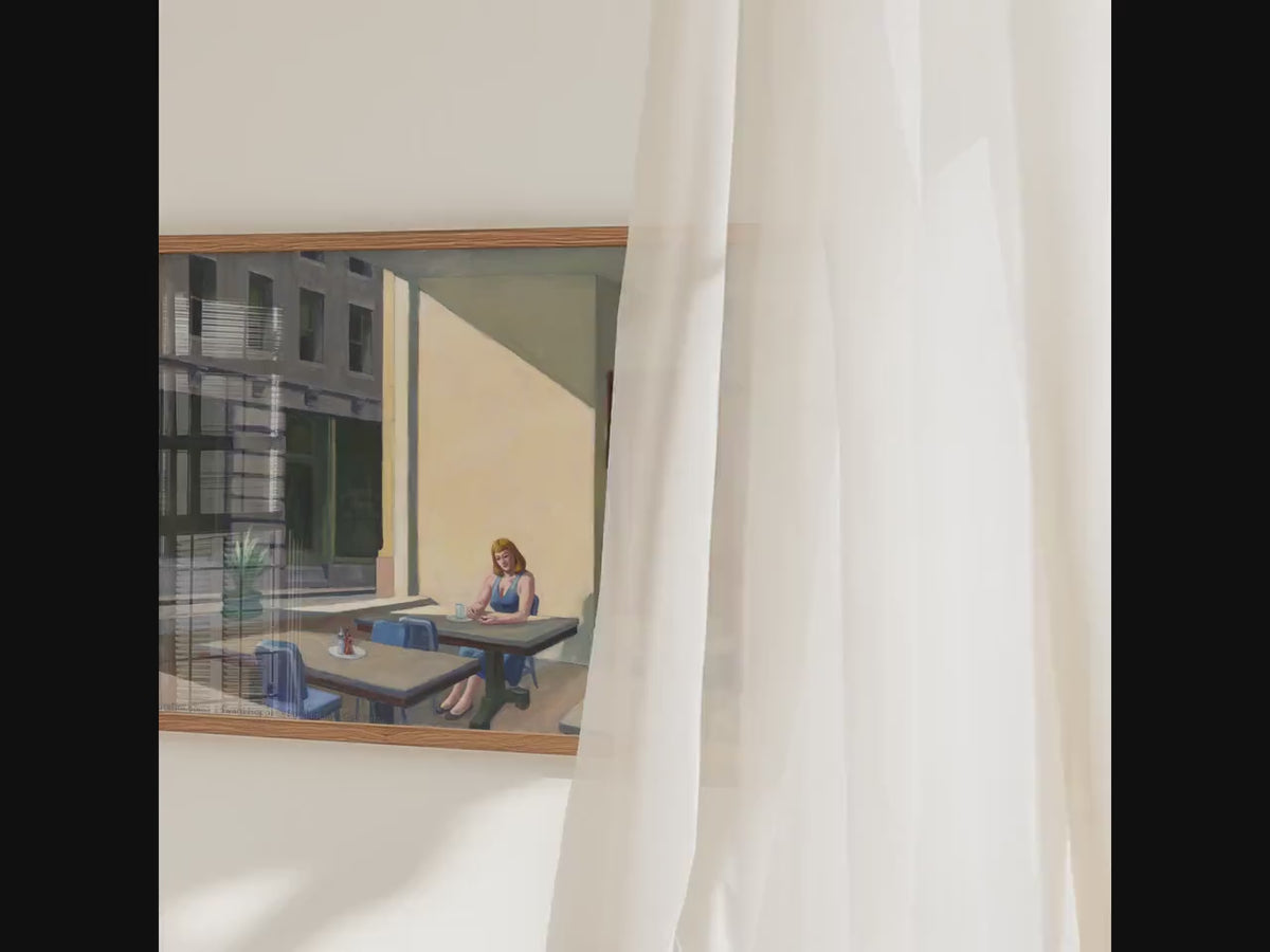 Edward Hopper, Sunlight in a Cafeteria - Yale University Art Gallery Print, Classic American Wall Art, Cafeteria Canvas 