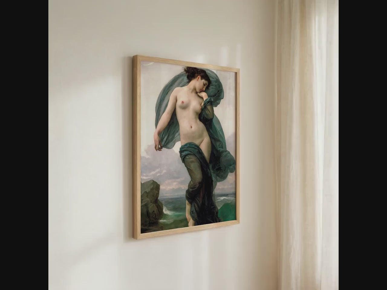 William Adolphe Bouguereau - Evening Mood, Le crepuscule. Sensual art, Canvas painting, Poster print, Mystical woman art
