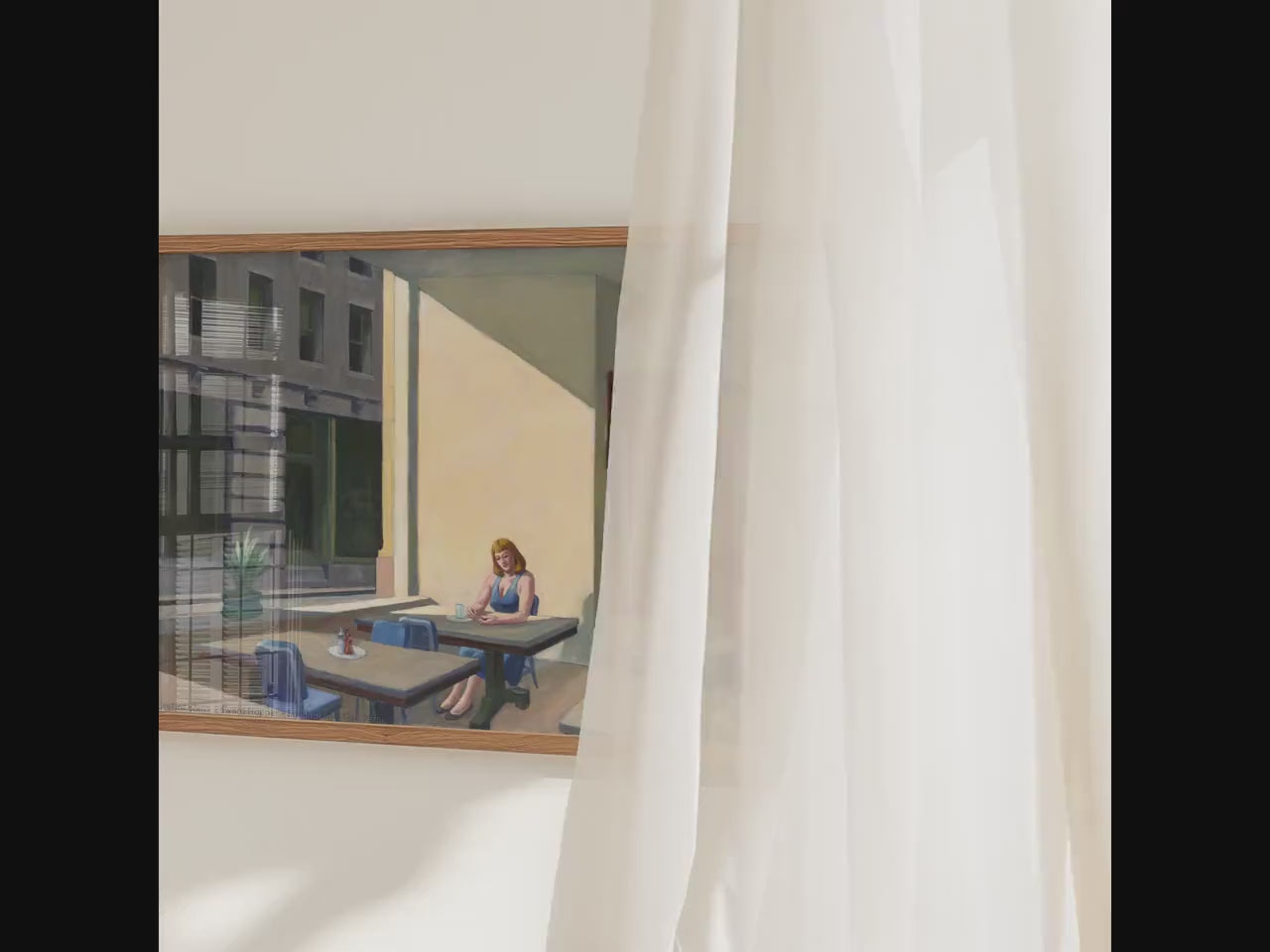 Edward Hopper, Sunlight in a Cafeteria - Yale University Art Gallery Print, Classic American Wall Art, Cafeteria Canvas 