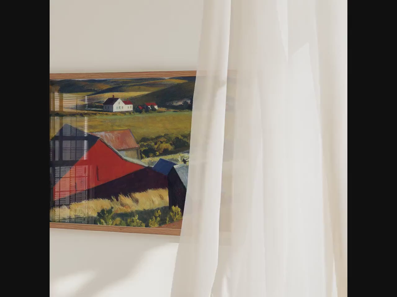 Edward Hopper, Cobb’s Barns and Distant Houses - 1930-1933 American Landscape Print, Cape Cod Barn Wall Art, Rural Reali