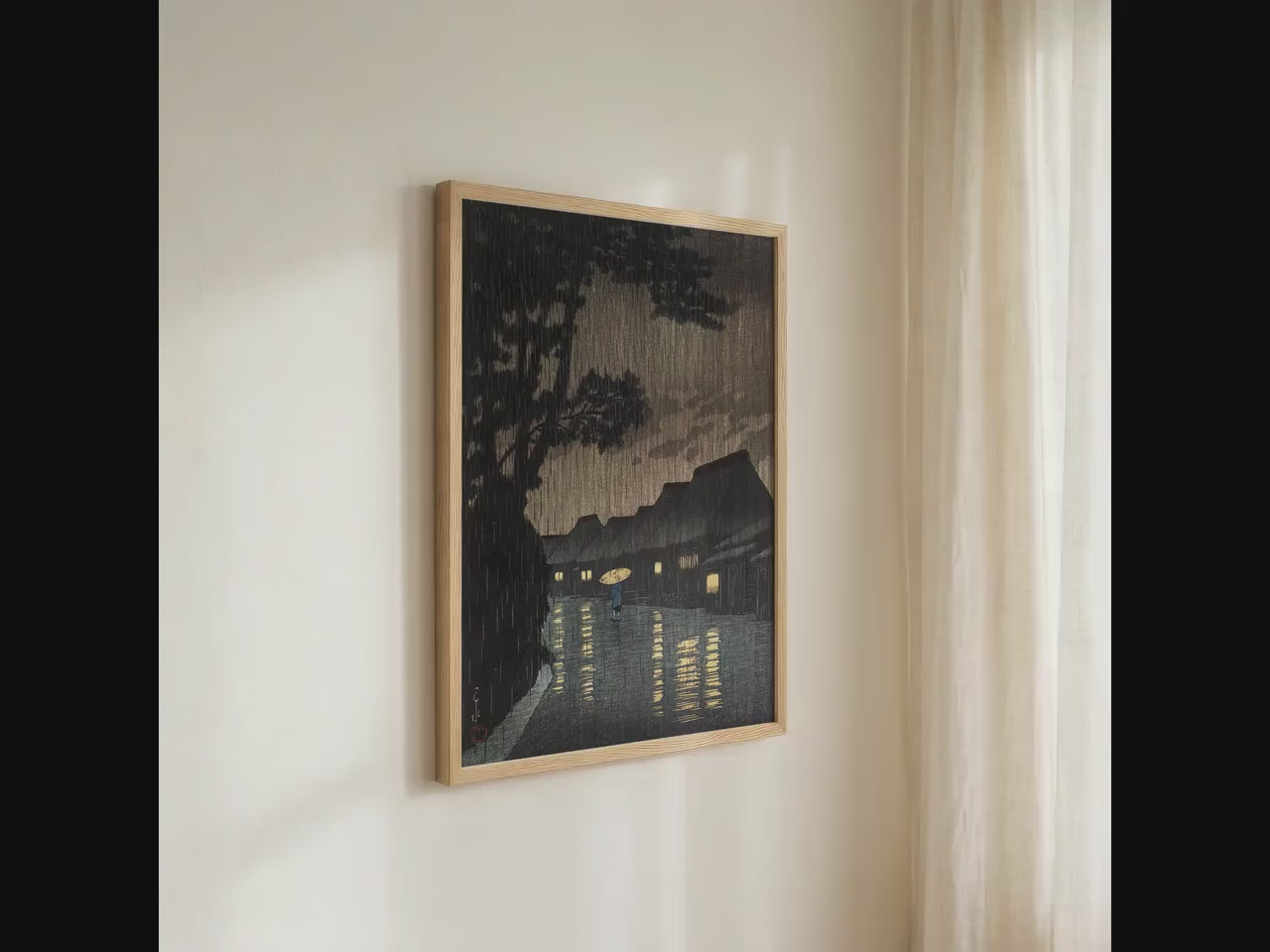Kawase Hasui - Rain At Maekawa Soshu - Landscape Poster, Vintage Style Decor, Japandi Print, Canvas Wall Art for Living 