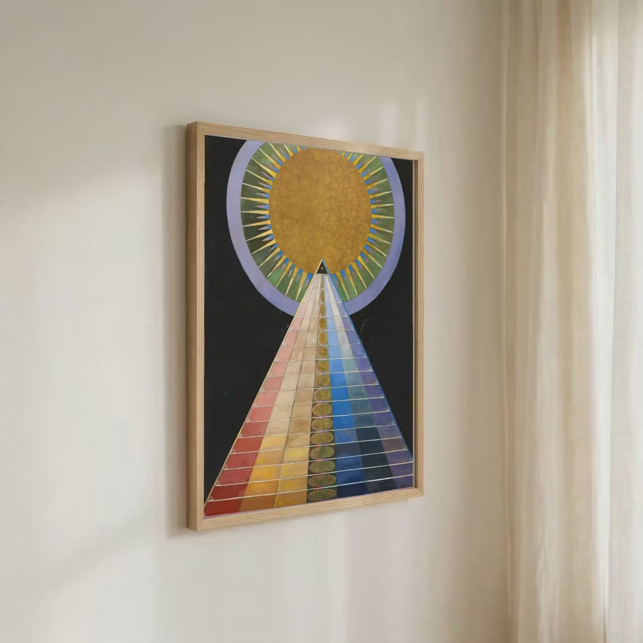 Hilma af Klint, Altarpiece No.1 - Abstract Spiritual Print, Geometric Sacred Art, Modern Gold Decor, Large Framed Canvas