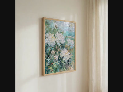 Framed Cotton Canvas Vintage Floral Art, Botanical Still Life Wall Decor, Modern Living Room Large Art Print, ART170