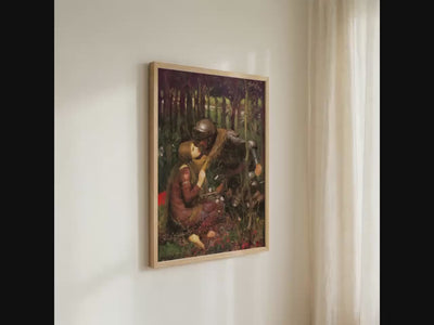 John William Waterhouse - La Belle Dame sans Merci. Canvas painting, Couple love art print, Extravagant painting, Galler