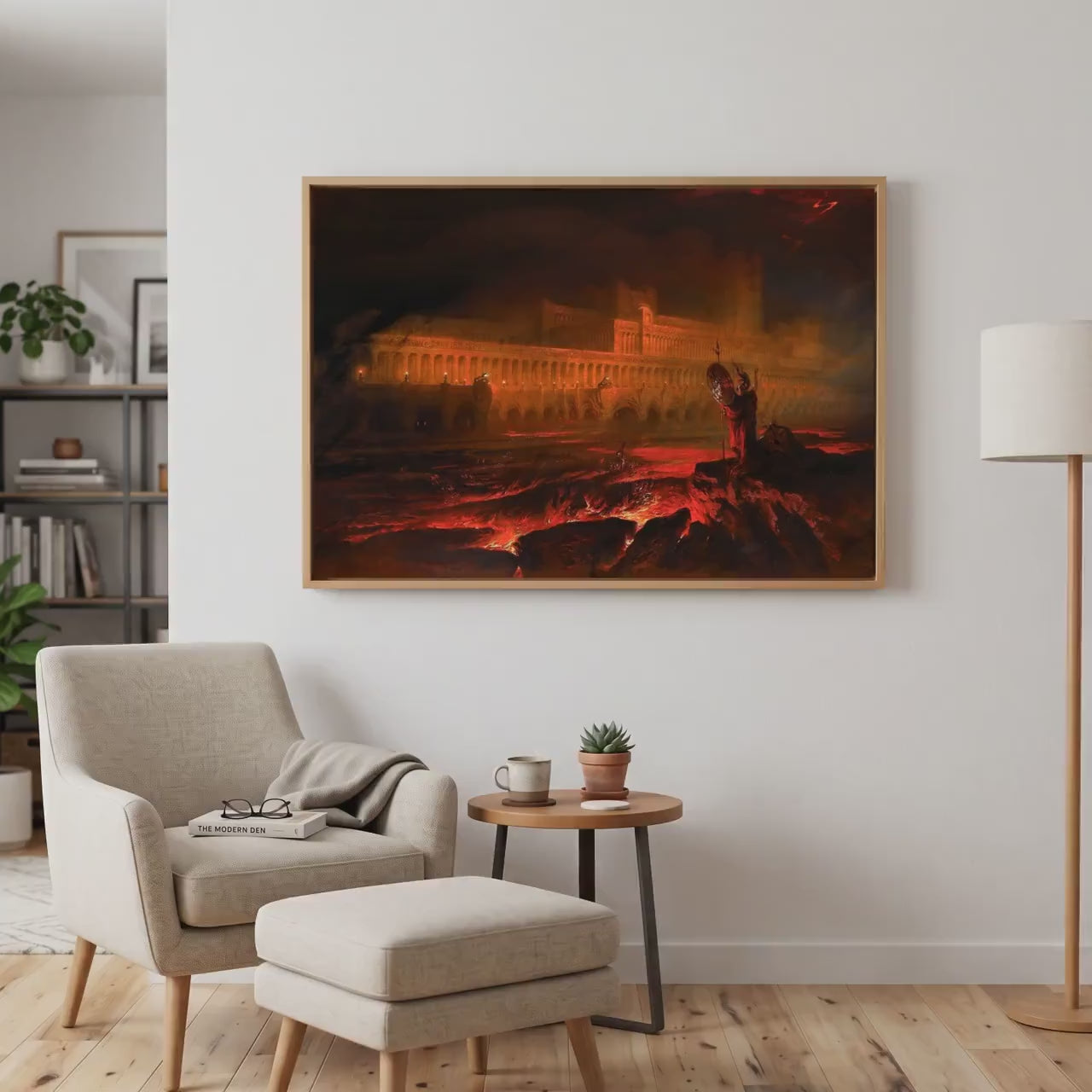 John Martin - Pandemonium. Gothic wall art, Canvas print, Gallery wrapped, Famous art, Painting on canvas, Dark art prin