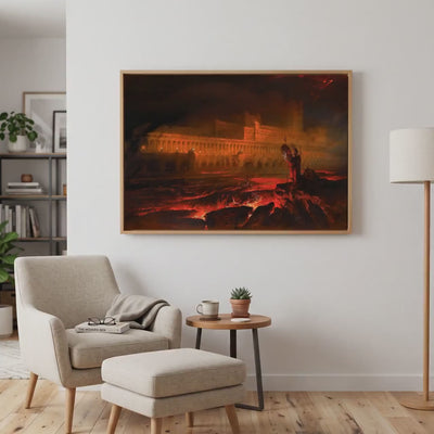 John Martin - Pandemonium. Gothic wall art, Canvas print, Gallery wrapped, Famous art, Painting on canvas, Dark art prin
