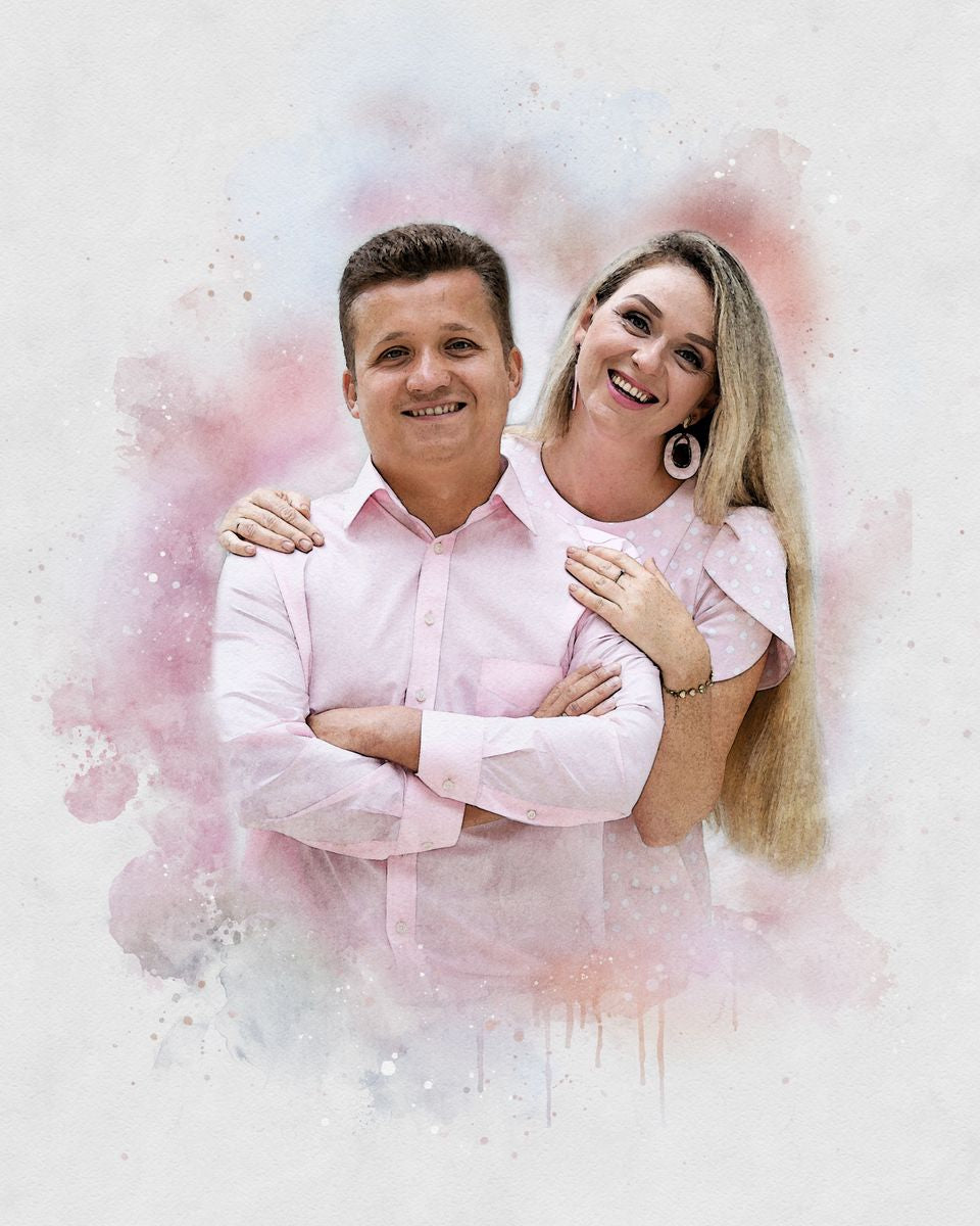 Watercolor couple portrait from photo | Personalized Gift